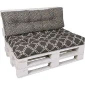GO-DE Textil, Loungekissen Lounge-Sitzecke, Einzelset, Farbe: grau-beige, Maße ca.: 120 cm x 80 cm x 15 cm, Rückenhöhe: 40