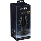 ANOS - gerippter weicher Butt Plug - 7 cm (schwarz)