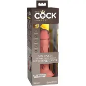 King Cock Elite 6 - Vibrator mit Saugnapf (15 cm) - naturfarben