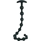 Black Velvets - Anal-Dildo mit Perlen (schwarz)