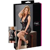 Cottelli collection Plus Size - Glänzendes Kleid mit Spitze (Schwarz)