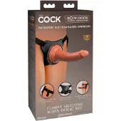 King Cock Elite Comfy - Strap-On-Dildo mit Geschirr (dunkles Beige)