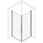 Koralle Eckdusche Pendeltür einteilig-Halbteil myDay EPWS rechts 75 715-735x2000mm