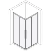 Koralle Eckdusche Schiebetür zweiteilig mit Festfeld myDay ESF2 90/80 875-895x775-795x2000mm