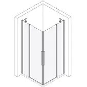 Koralle Eckdusche Pendeltür mit Festfeld-Halbteil myDay EPFS rechts 75 715-735x2000mm