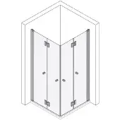 Koralle Eckdusche Pendelfalttür-Halbteil myDay EFTS L 100, 965-985x2000mm