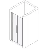 Koralle Pendeltür zweiteilig für Nischeneinbau myDay NP2W 90 865-905x2000mm