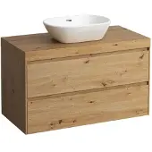 Laufen Lani Waschtischplatte wildeiche inkl. Unterschrank, 1 Ausschnitt mittig, 985x495x580mm, H4065