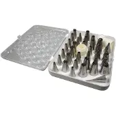 De Buyer Set mit 35 versch. Edelstahl-Spritztüllen + Adapter in Box