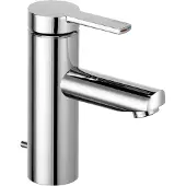 Keuco Einhebel-Waschtischmischer 90 PLAN BLUE mit Zugstangen-Ablaufgarnitur 1 1/4" Aluminium-finish