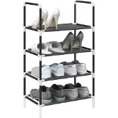 vidaXL Schuhregal 4 Ebenen Schwarz 44x28x77 cm Vliesstoff
