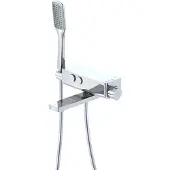 Steinberg Serie 390 Wannenarmatur, Aufputzthermostat, schwenkbarer, Pushtronic, mit Handbrause, Ausladung 200mm, 3903172