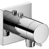 Keuco IXMO Thermostat-Brausearmatur Unterputz mit Schlauchanschluss mit Schlauchanschluß eckig verchromt