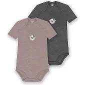 Normani 2er Set Baby Merino Body Kurzarm „Tauranga" - 9297