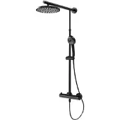 Schulte DuschMaster Rain Classic Black Style mit Thermostat rund