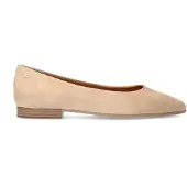 No Stress Beigefarbene Veloursleder-Ballerinas | Größe 39