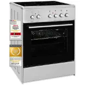Exquisit ECM 6-4 Inox Elektro-Standherd | Glaskeramik | Ober- / Unterhitze | Grill | Umluft | Inox
