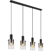 Globo Hängeleuchte Metall schwarz matt, 4x E27