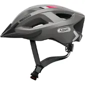 ABUS Stadthelm Aduro 2.0 - Allround-Fahrradhelm mit Licht - in sportivem Design für den Stadtverkehr - für Damen und Herren - Grau, Größe S (51-55 cm)