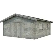 Palmako Garage "Roger" BxTxH: 622x596x312 cm, mit Holztor, grau