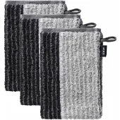 JOOP! Waschhandschuh JOOP "Waschlappen Doubleface 3er Pack" Gr. S, schwarz (schwarz signature lines), B:16cm, Obermaterial: 100% Baumwolle CO., Handtücher, Waschhandschuh