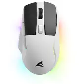 Sharkoon SGM50W Gaming Maus Weiß - kabellose Gaming-Maus inklusive Dockingstation mit max. 6400dpi und RGB-Beleuchtung 4044951040247