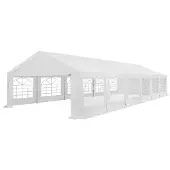 Juskys Partyzelt Gala 6 x 12 m - UV-Schutz Plane, flexible Seitenwände - Pavillon stabil, groß - Outdoor Party Garten - Zelt Festzelt Weiß