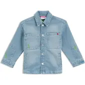 HUGO Kids-Overshirt aus Stretch-Denim mit aufgesetzten Taschen Grösse 150