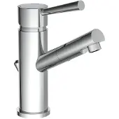 Schutte CORNWALL Waschtischarmatur mit Zugstange, Wasserhahn Bad mit Ablaufgarnitur, Chrom