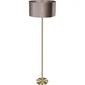 QAZQA Stehleuchte Messing mit Samt-Schirm Taupe 50cm - Simplo