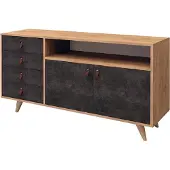 Skye Decor , Pagina, Konsole, Eiche, 100 % MELAMINBESCHICHTETE SPANPLATTEN, 140 x 40 x 86 cm