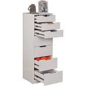 Skye Decor , Flow - Shiny White, Kommode, Weiß, 100 % MELAMINBESCHICHTETE SPANPLATTEN, 44 x 40 x 130 cm