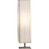 SalesFever Tischlampe 60 cm eckig | Plissee Latex-Lampenschirm | verchromtes Metall | B 15 x T 15 x H 60 cm | weiß