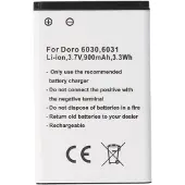 AccuCell Akku passend für Doro 6030, 6031, Li-Ion, 3,7V, 900mAh, 3,3Wh