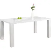 SalesFever Esstisch 200 x 100 cm | Hochglanz lackiert | MDF-Holz | B 200 x T 100 x H 76 cm | weiß