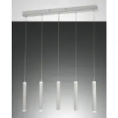 FABAS LUCE Prado 5-flammige Pendelleuchte - 33W dimmbare LED - Mattweißes lineares Design