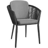 OUTLIV. Monet Gartensessel Aluminium mit Sitz- und Rückenkissen Schwarz|Dunkelgrau SET-1337284