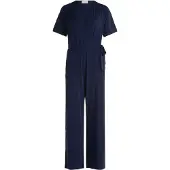 Cartoon Jumpsuit "Jumpsuit mit Bindegürtel", Damen, Gr. 36, EURO, blau (dunkelblau), Obermaterial: 95% Polyester PES. 5% Elasthan EL., Overalls Jumpsuit