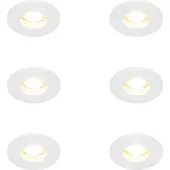 QAZQA - Set mit 6 modernen Bad I Badezimmer-Außen Einbauspots weiß - Shed I Außenbeleuchtung - Aluminium - LED geeignet GU10