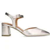 No Stress Goldfarbene Slingbackpumps aus Leder | Größe 37