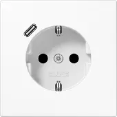 JUNG SCHUKOsteckdose m.USB Typ C LS1520-18CWW