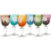 Pols Potten Weinglas Peony Multi (6er-Set)