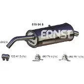 ERNST 519045 Endschalldämpfer für CITROËN C3 I Schrägheck (FC, FN) Auspuff