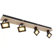 Globo Lighting Strahler Metall schwarz matt, 4x LED