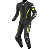 Berik Losail Schwarz Gelb 2-Teiler Motorrad Lederkombi Größe 56