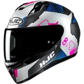 HJC C10 Aspa Schwarz Pink Blau Silber Integralhelm Größe XS