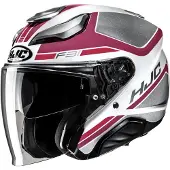 HJC F31 Ceron Grau Weiß Rot Jethelm Größe XS