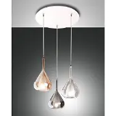 FABAS LUCE Lila LED-Hängeleuchter aus Metall und Borosilikatglas 3481-47-297