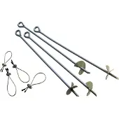 ShelterLogic , Bodenanker, Sturmanker für Zelte, Pavillons und Spielgeräte, silber, 76 cm, 4er-Set