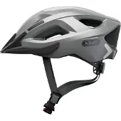 ABUS Stadthelm Aduro 2.0 - Allround-Fahrradhelm mit Licht - in sportivem Design für den Stadtverkehr - für Damen und Herren - Silber, Größe S (51-55 cm)